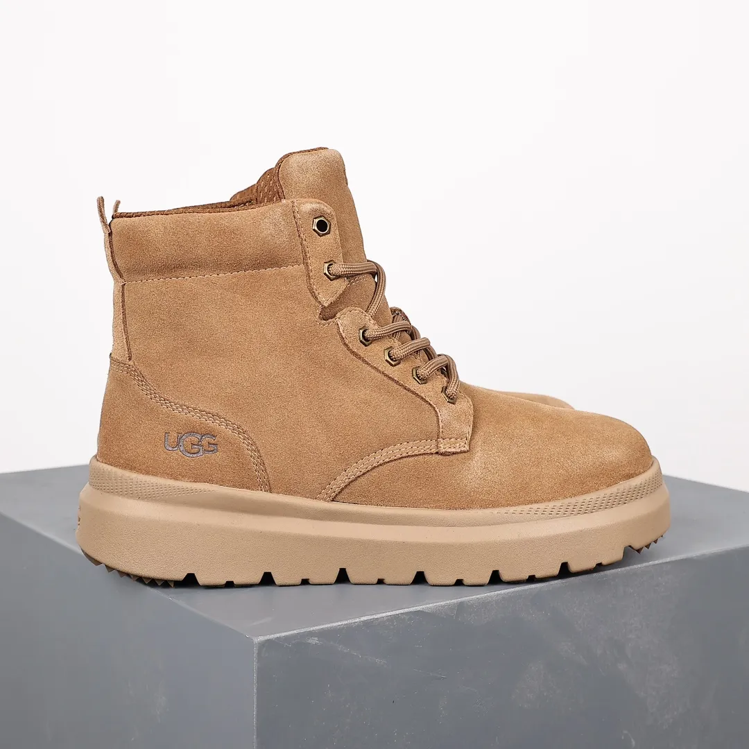 Pick up locally 💰800 The core recommendation is good price UGG 2023 new style #Men's shoes Guangdong origin # 1153750 Upgraded original last original paper version development version #Using TPU molded and shaped suede upper material #Selected 17mm UGGPURE™ implanted wool lining and removable UGGPURE™ Implanted wool insole # midsole EVA light wing technology outsole combined with rubber bottom, non-slip, waterproof and wear-resistant, and good elasticity American light luxury brand 🐑UGG M Burleigh Boot Burleigh series men's mid-cut lightweight casual sports workwear Martin boots "velvet chestnut brown" Size: 40 41 42 43 44 45